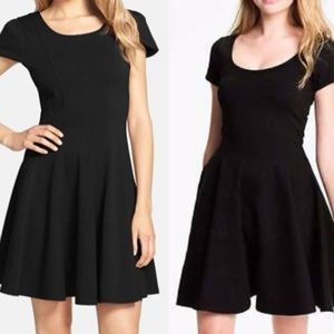 Felicity & Coco Ponte Knit Fit Flare Dress Black